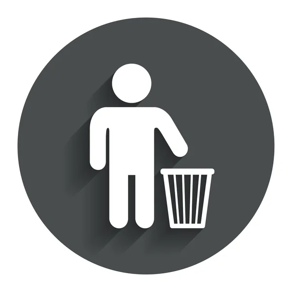 Na gebruik in de Prullenbak te gooien. recycle bin ondertekenen. — Stockvector