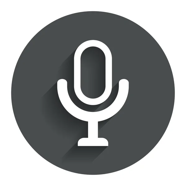 Mikrofoni-ikoni. Puhujan symboli. Elävän musiikin merkki — vektorikuva