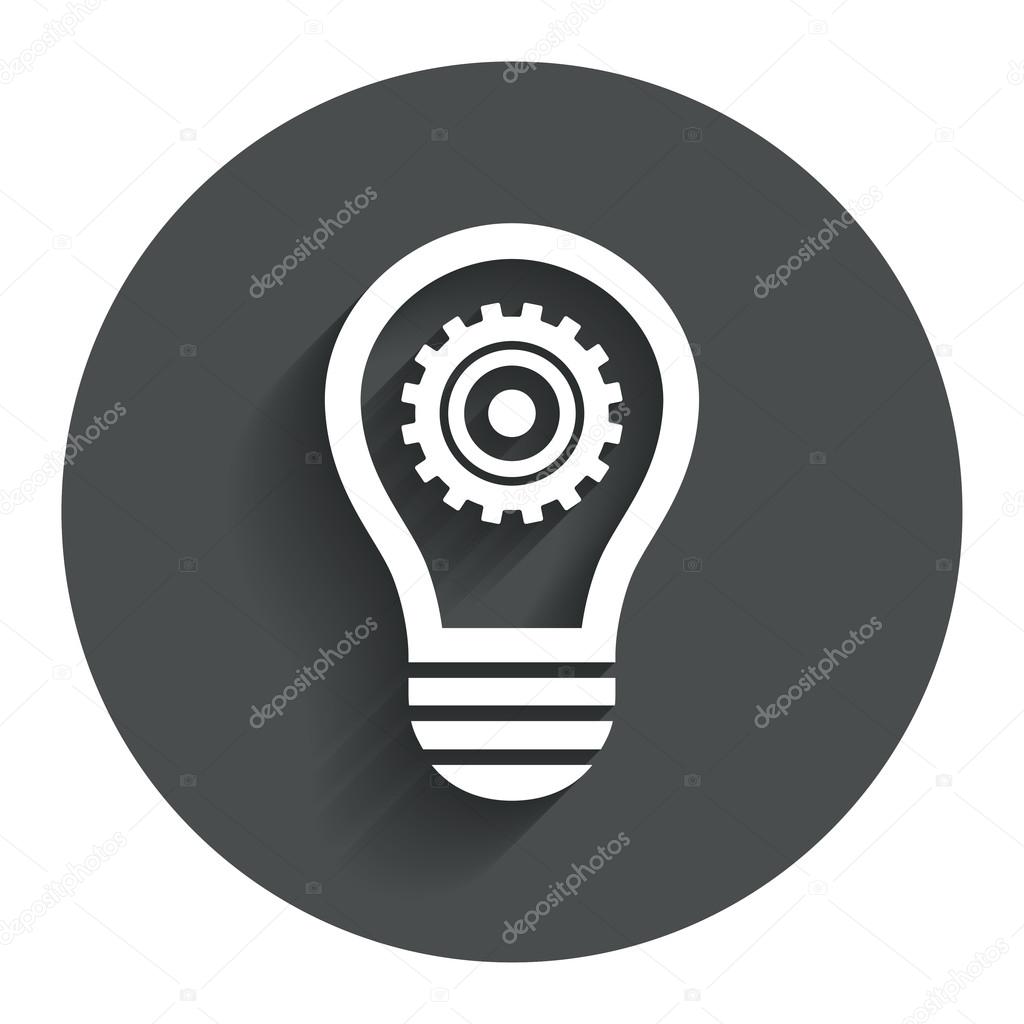 光ランプの記号アイコン 歯車のアイコンと電球 ストックベクター C Blankstock