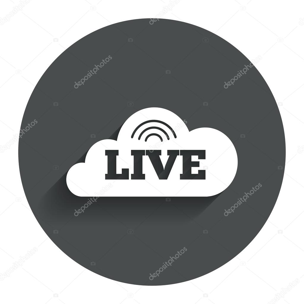 Live sign icon. On air stream symbol.