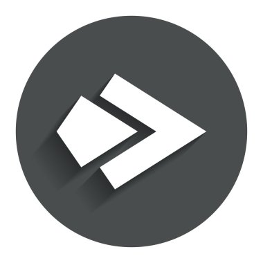 ok işareti simgesi. En yakın düğme. Gezinti simgesi