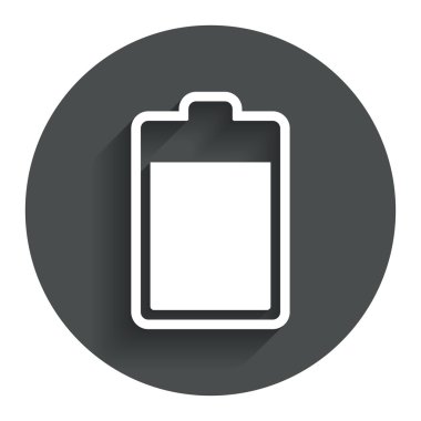Pil seviyesi işareti simgesi. Elektrik sembolü.