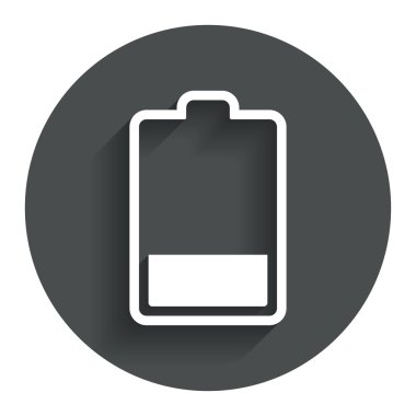 Pil düşük seviye işareti simgesi. Elektrik sembolü
