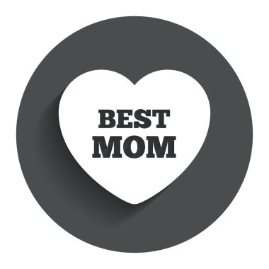 En iyi anne işareti simgesi. kalp aşk sembolü.