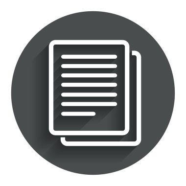 kopya dosya işareti simgesi. Yinelenen belge simgesi.