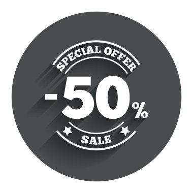 yüzde 50 indirim işareti simgesi. satış sembol.