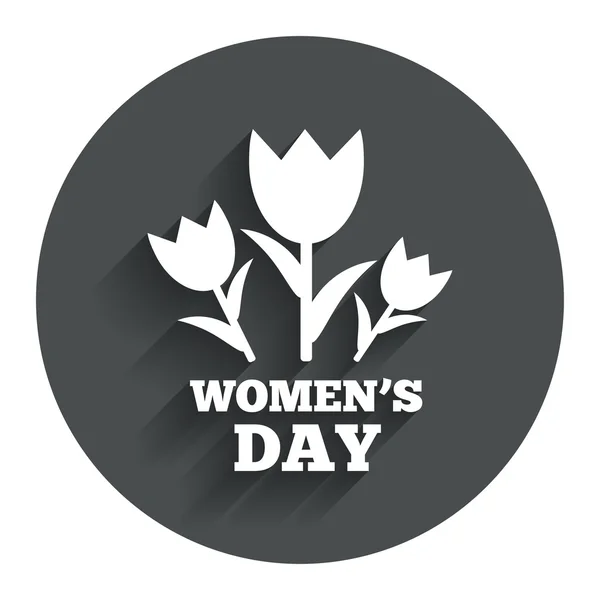 8 March Womens Day sign icon. Flowers symbol. — Stock Vector