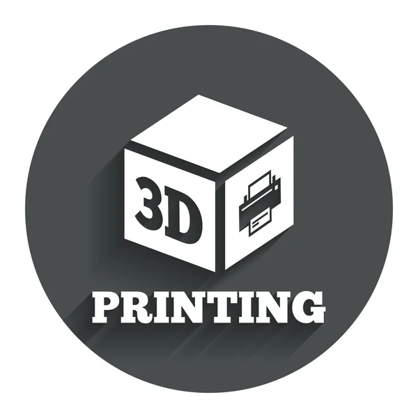 3D Print sign icon. 3d cube Printing symbol. — Stock Vector