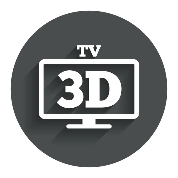 3 d テレビの記号アイコン。3 d テレビのシンボルの設定. — ストックベクタ