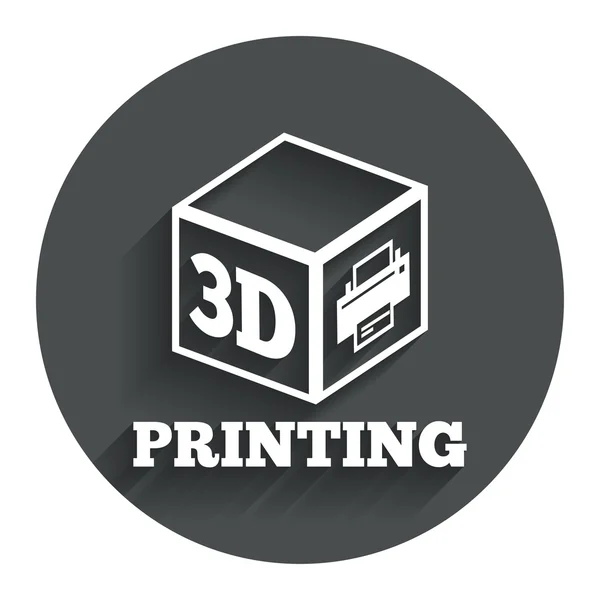 Ícone de sinal de impressão 3D. 3d cubo símbolo de impressão . — Vetor de Stock