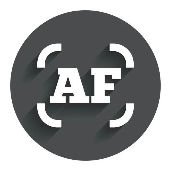 Icono de signo de cámara fotográfica de enfoque automático. Configuración AF . — Vector de stock