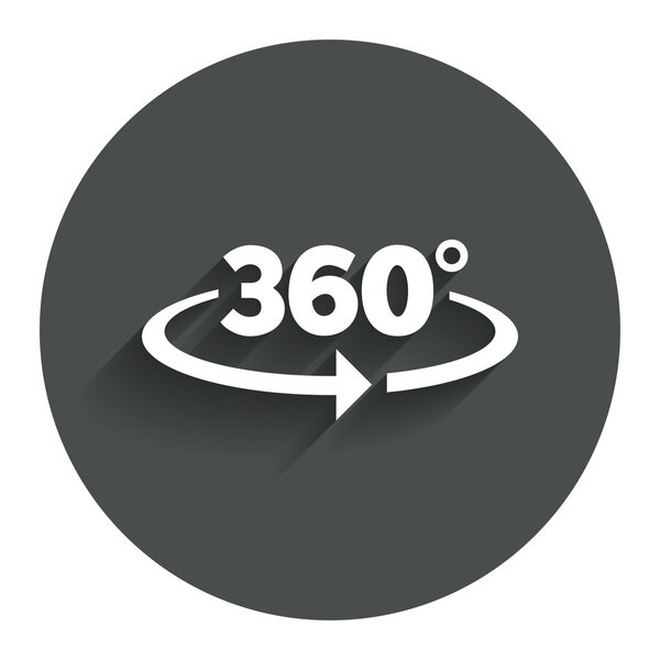 Angle 360 degrees sign icon. Geometry math symbol