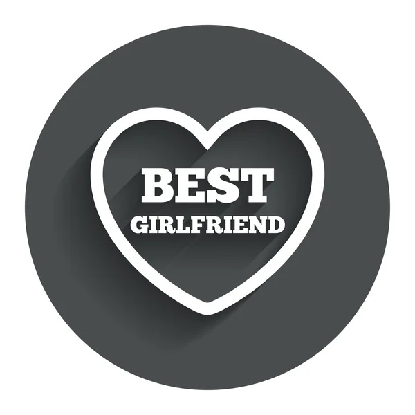 Best girlfriend sign icon. Heart love symbol. — Stock Vector