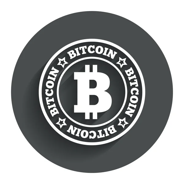 Ikon tanda bitcoin. Simbol mata uang kriptografi - Stok Vektor