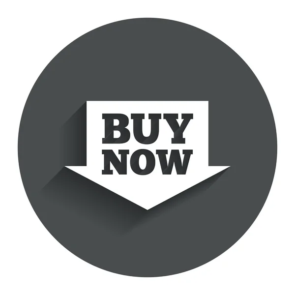 Comprar ahora signo icono. botón de flecha de compra en línea . — Archivo Imágenes Vectoriales