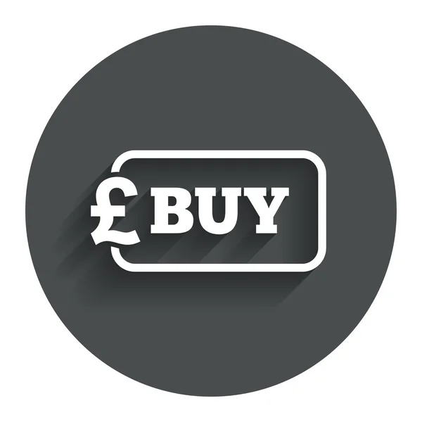 Comprar ícone de sinal. Comprar online botão Libra . — Vetor de Stock