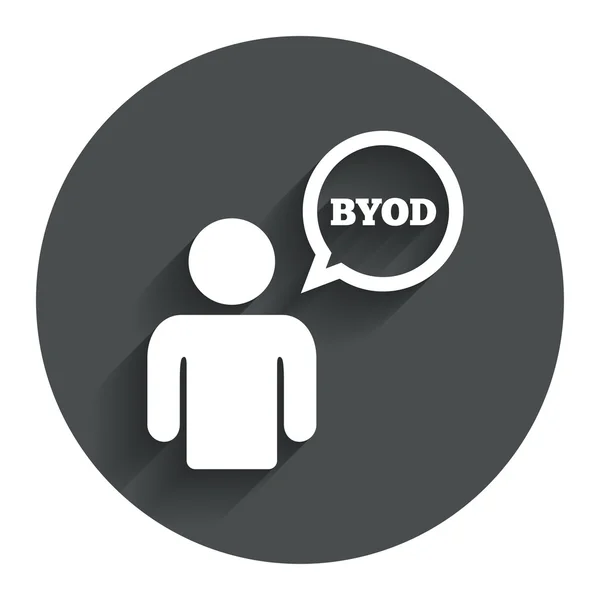 Значок знака BYOD. Принесите свой собственный символ устройства . — стоковый вектор