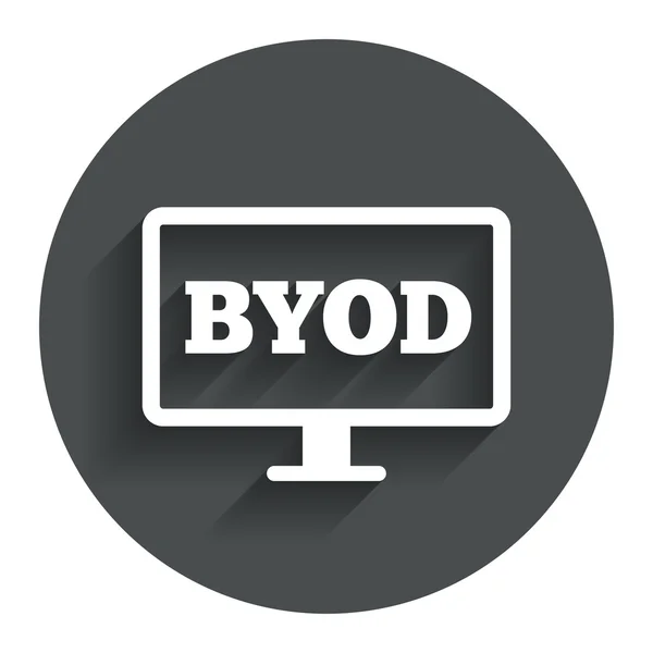 Icono de signo BYOD. Traiga su propio símbolo de dispositivo . — Archivo Imágenes Vectoriales