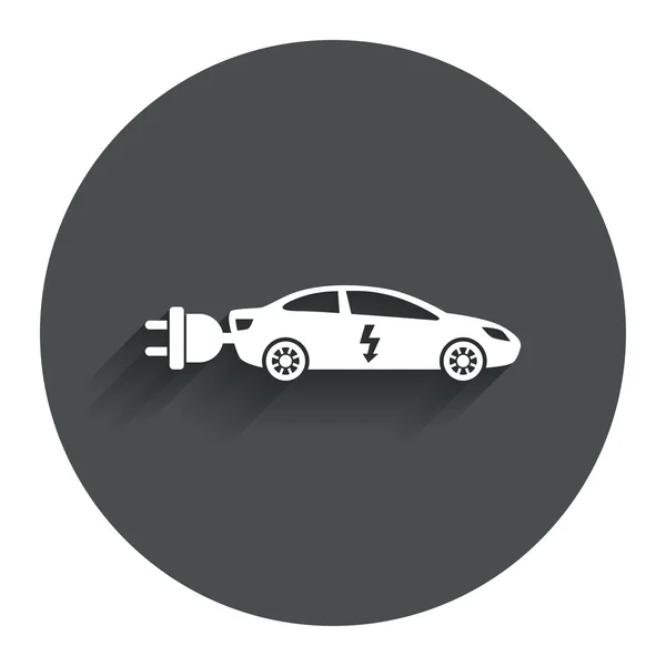 Icono de signo de coche eléctrico. Sedán símbolo berlina . — Vector de stock