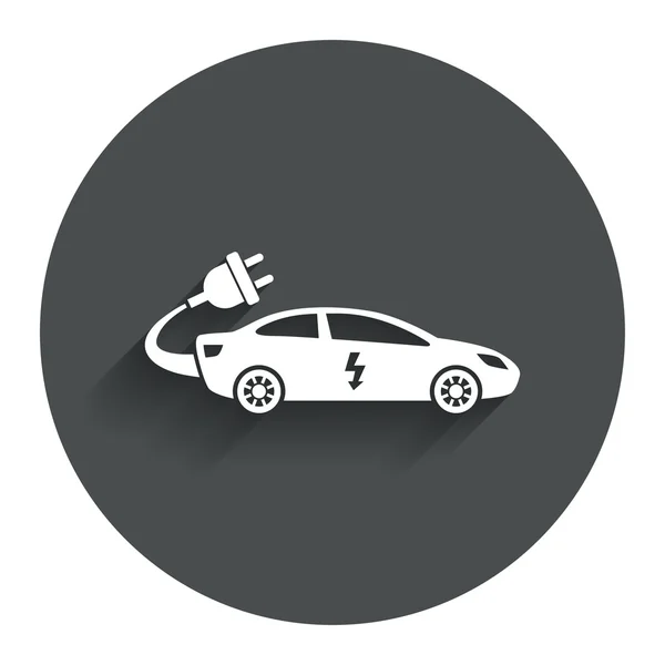 Icono de signo de coche eléctrico. Sedán símbolo berlina . — Vector de stock