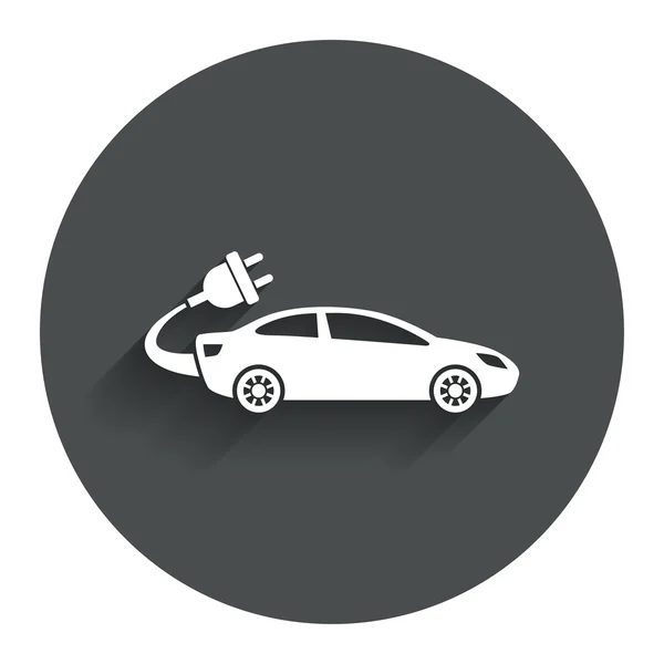 Icono de signo de coche eléctrico. Sedán símbolo berlina . — Vector de stock