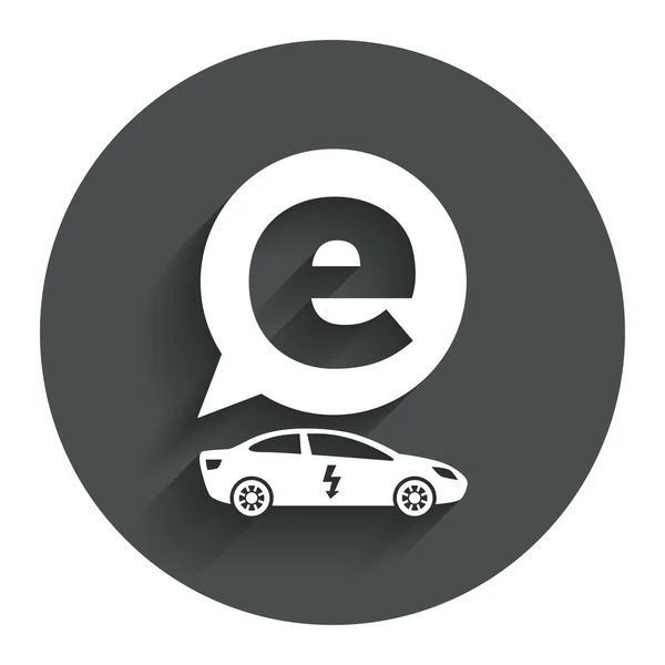 Icono de signo de coche eléctrico. Sedán símbolo berlina . — Vector de stock