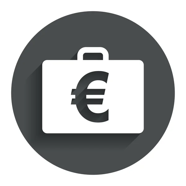 Etui mit Euro-Zeichen. Aktentasche. — Stockvektor