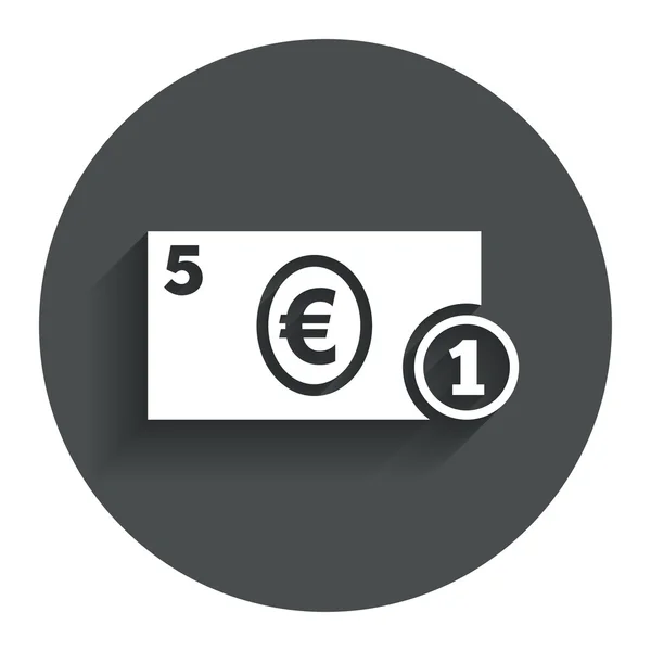 Cash sign icon. Euro Money symbol. Coin. — Stock Vector