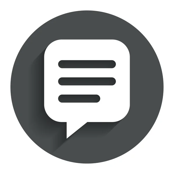 Chat sign icon. Speech bubble symbol. — Stock Vector