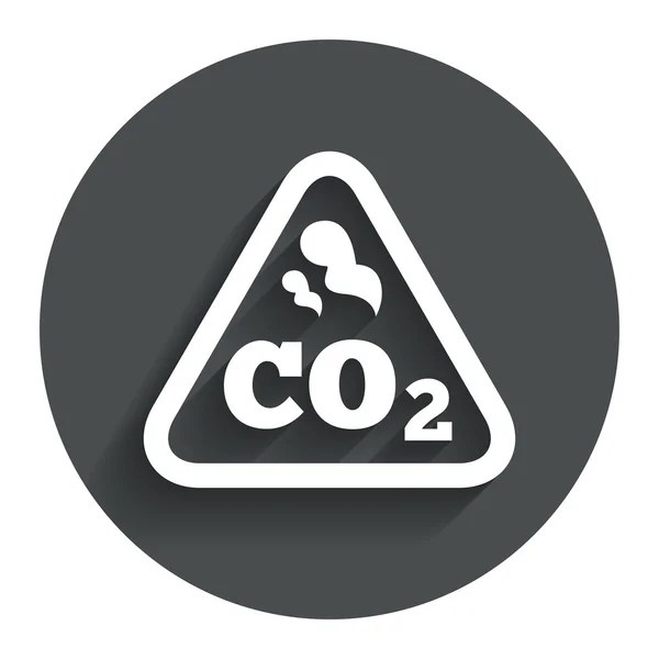 Ícone de sinal de fórmula de dióxido de carbono CO2. Química — Vetor de Stock