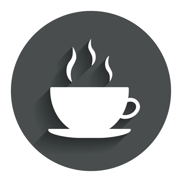 Σημάδι εικονίδιο φλιτζάνι καφέ. κουμπί ζεστό καφέ. — Διανυσματικό Αρχείο