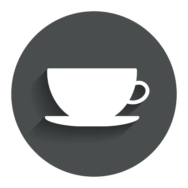 Icono del signo de taza de café. Botón café . — Vector de stock