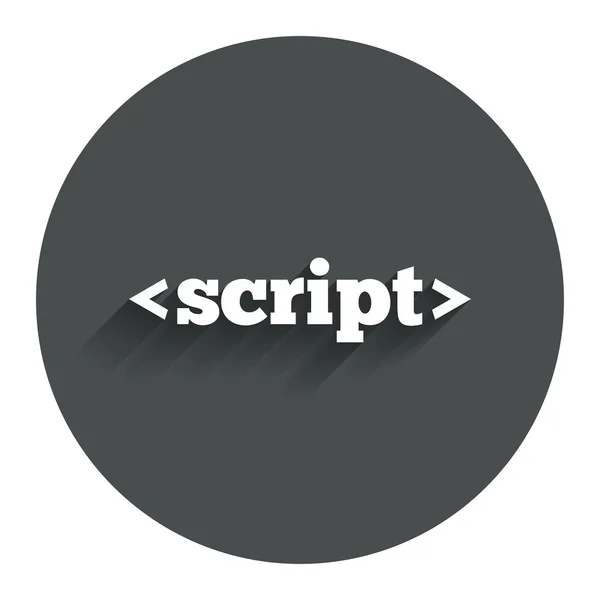 Ícone de sinal de script. Símbolo de código Javascript . — Vetor de Stock