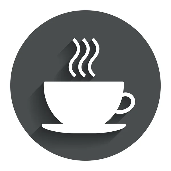Koffie beker teken pictogram. warme koffie knop. — Stockvector