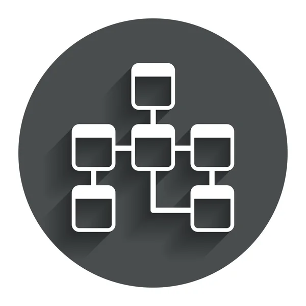 Icono de signo de base. Esquema de base de datos relacional . — Archivo Imágenes Vectoriales