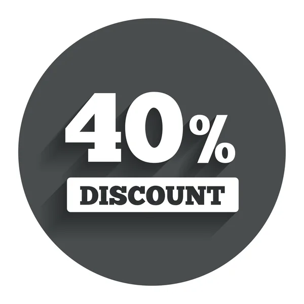 40 percent discount sign icon. Sale symbol. — Stock Vector