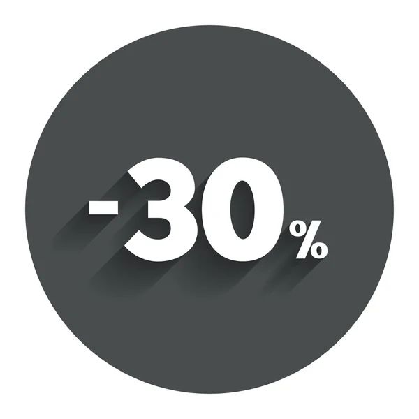 30 percent discount sign icon. Sale symbol. — Stock Vector