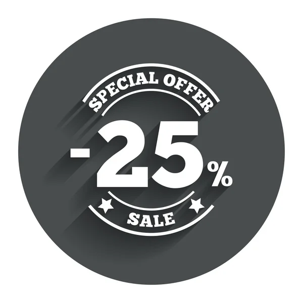 25 percent discount sign icon. Sale symbol. — Stock Vector