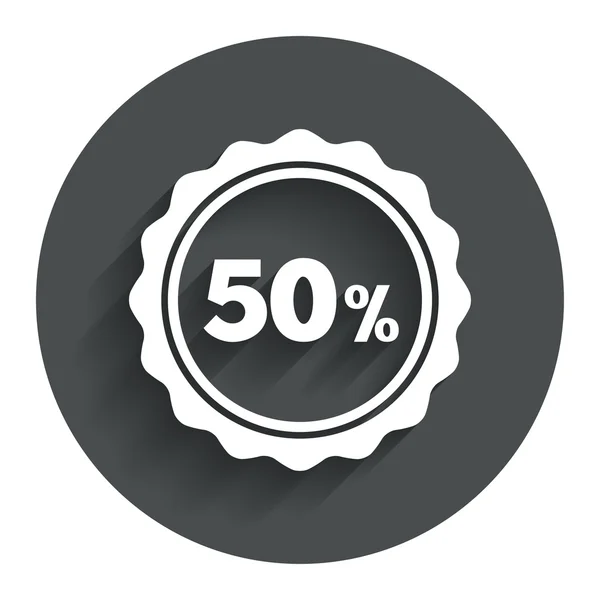 50 percent discount sign icon. Sale symbol. — Stock Vector