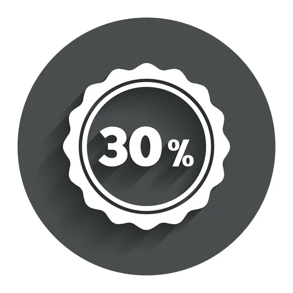 30 percent discount sign icon. Sale symbol. — Stock Vector