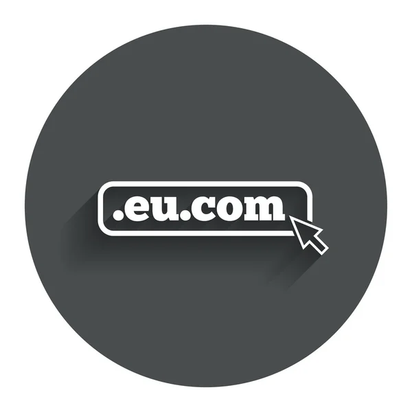 Ícone de sinal do domínio EU.COM. Subdomínio Internet — Vetor de Stock