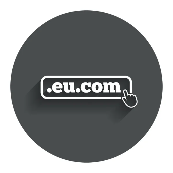 Icône de signe de domaine EU.COM. Sous-domaine Internet — Image vectorielle