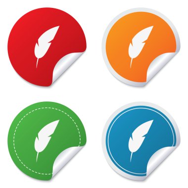 geçiş yumuşatma işareti simgesi. Retro kalem simgesi.