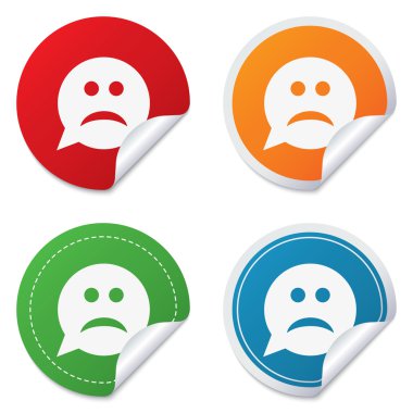 üzgün yüz işareti simgesi. hüzün sembolü.