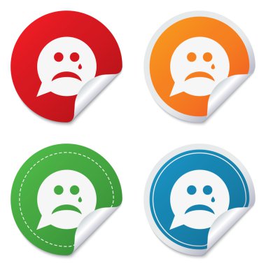 üzgün yüz göz yaşartıcı işareti simgesi. sembol ağlıyor.