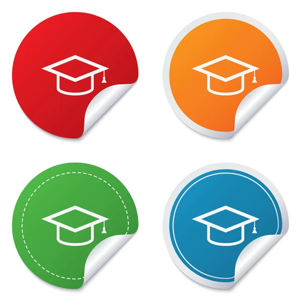 Icône de graduation cap sign. symbole de l'éducation. — Stok Vektör