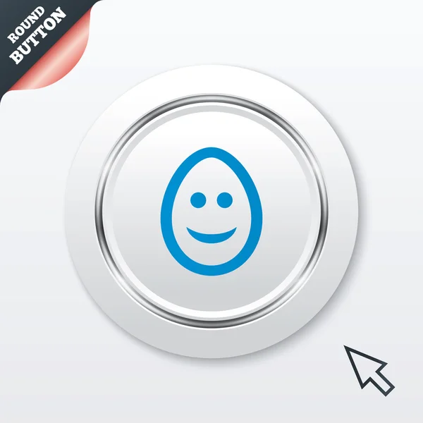 Sorridi all'icona del segno dell'uovo. Simbolo sorriso . — Vettoriale Stock