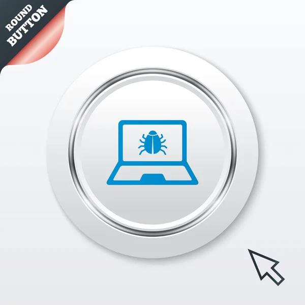 Laptop virus sign icon. Notebook software bug. — Stock Vector