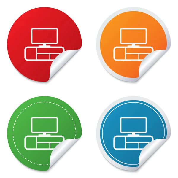 TV teken tabelpictogram. modern meubilair symbool. — Stockvector