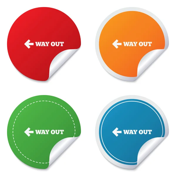 Way out left sign icon. Arrow symbol. — Stock Vector